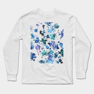 blue purple green splash watercolour Long Sleeve T-Shirt